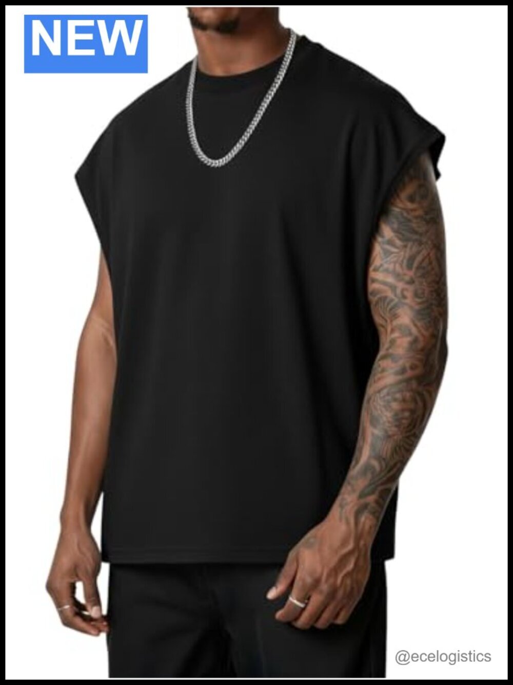 Men's Sleeveless Tank Top Cut Off Muscle Gym Crew Neck Loose Fit Active T-Shirt